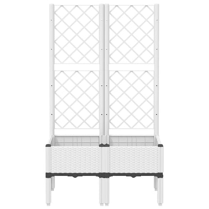 plantekasse med espalier 80x40x142 cm PP hvid