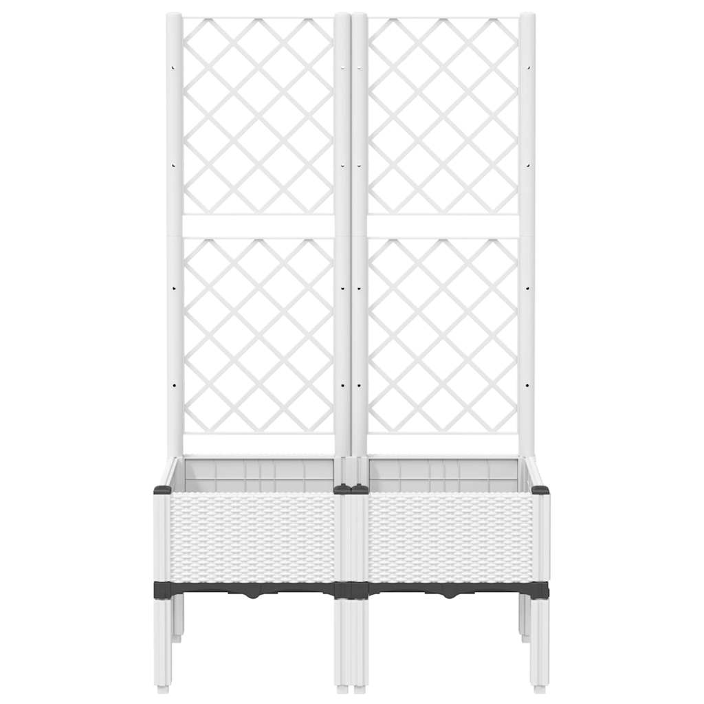 plantekasse med espalier 80x40x142 cm PP hvid