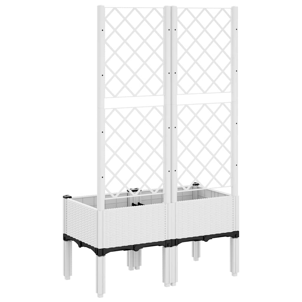 plantekasse med espalier 80x40x142 cm PP hvid