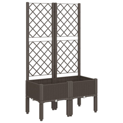 plantekasse med espalier 80x40x142 cm PP brun
