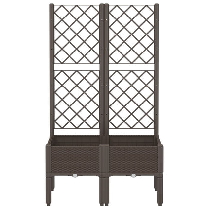 plantekasse med espalier 80x40x142 cm PP brun