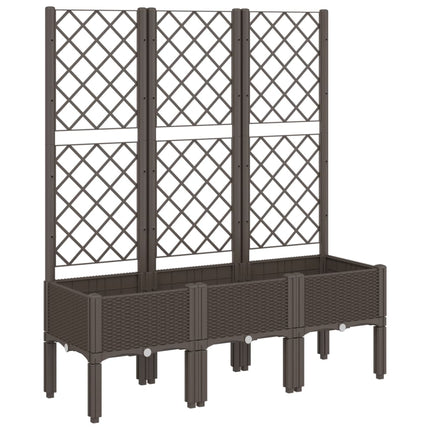 plantekasse med espalier 120x40x142 cm PP brun