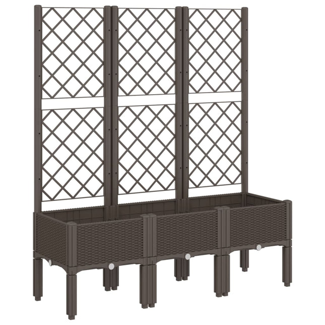 plantekasse med espalier 120x40x142 cm PP brun