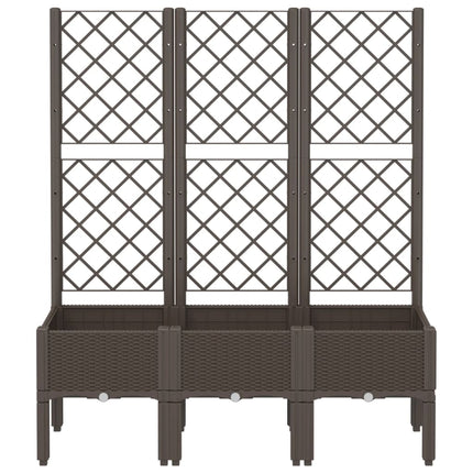 plantekasse med espalier 120x40x142 cm PP brun