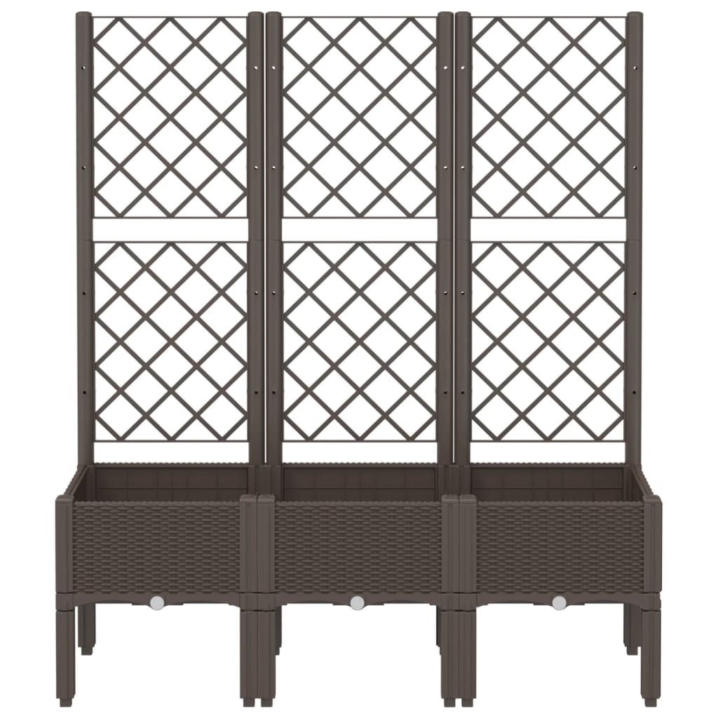 plantekasse med espalier 120x40x142 cm PP brun