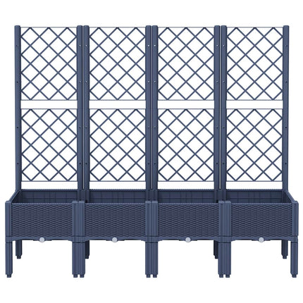 plantekasse med espalier 160x40x142 cm PP blågrå