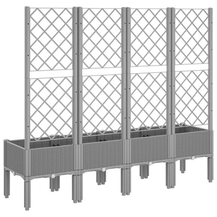 plantekasse med espalier 160x40x142 cm PP lysegrå