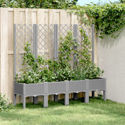 plantekasse med espalier 160x40x142 cm PP lysegrå