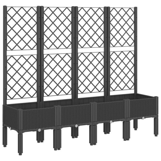 plantekasse med espalier 160x40x142 cm PP sort