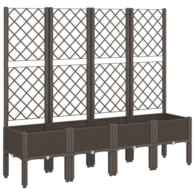 plantekasse med espalier 160x40x142 cm PP brun