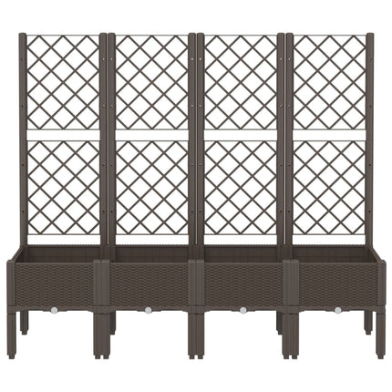 plantekasse med espalier 160x40x142 cm PP brun