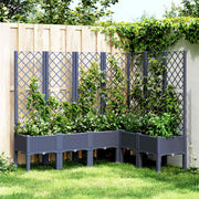 plantekasse med espalier 160x120x142 cm PP blågrå