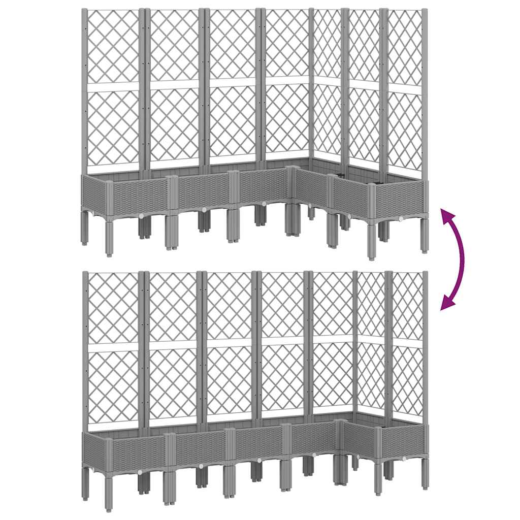 plantekasse med espalier 160x120x142 cm PP lysegrå