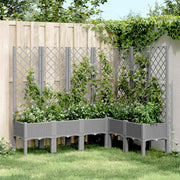 plantekasse med espalier 160x120x142 cm PP lysegrå