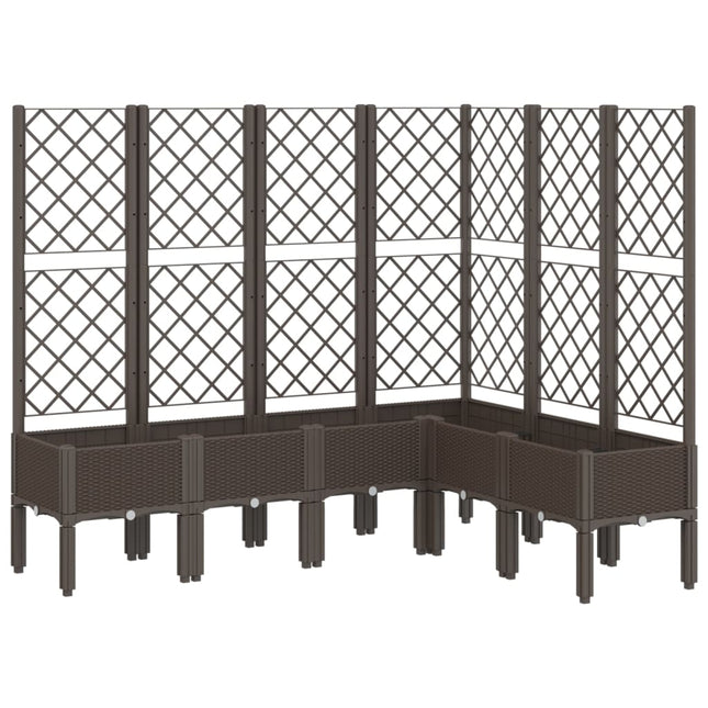 plantekasse med espalier 160x120x142 cm PP brun