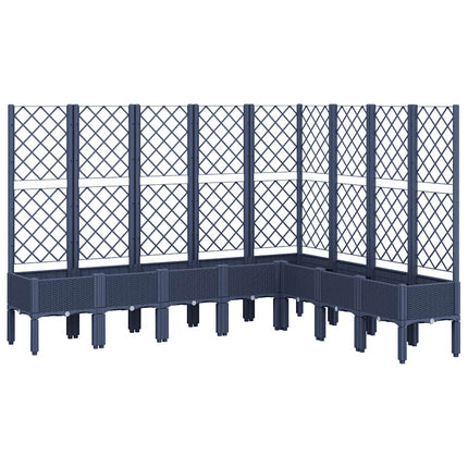 plantekasse med espalier 200x160x142 cm PP blågrå