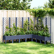 plantekasse med espalier 200x160x142 cm PP blågrå