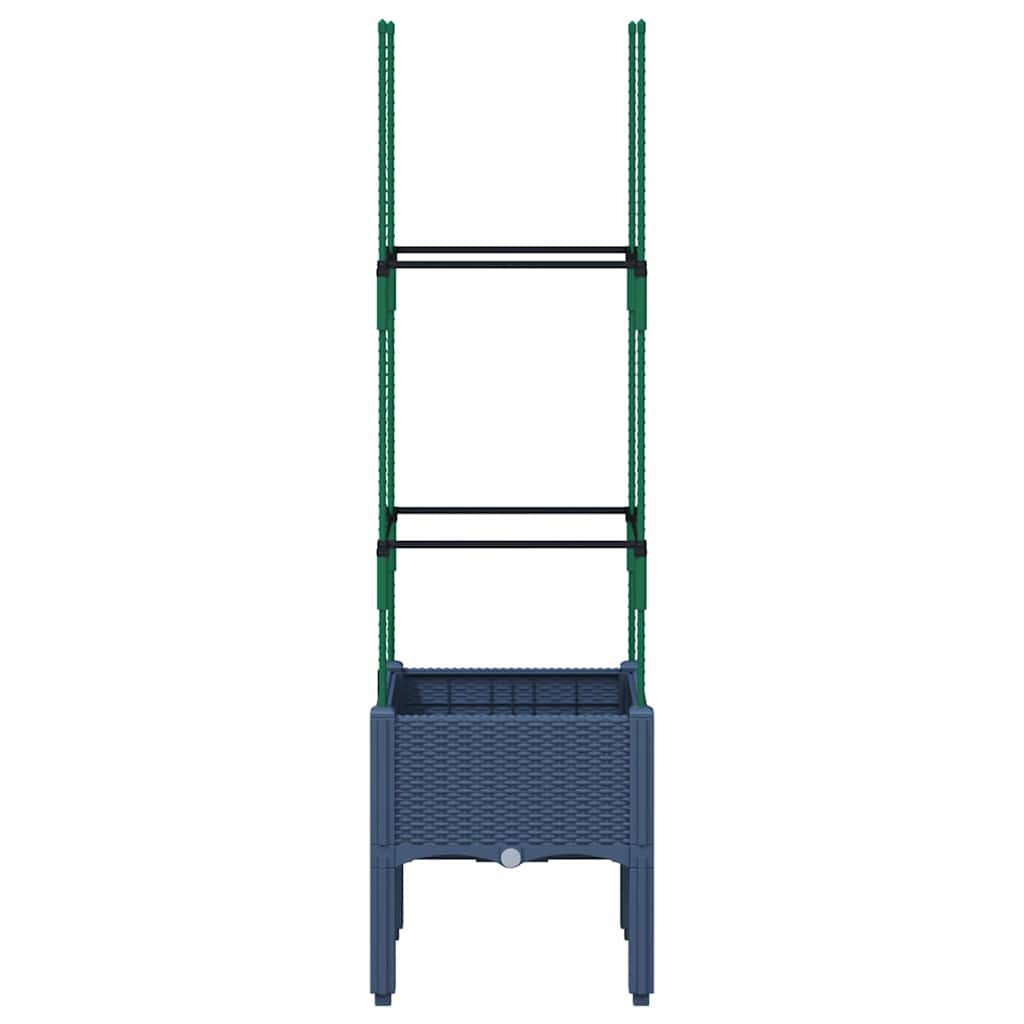 plantekasse med espalier 40x40x142,5 cm PP blågrå