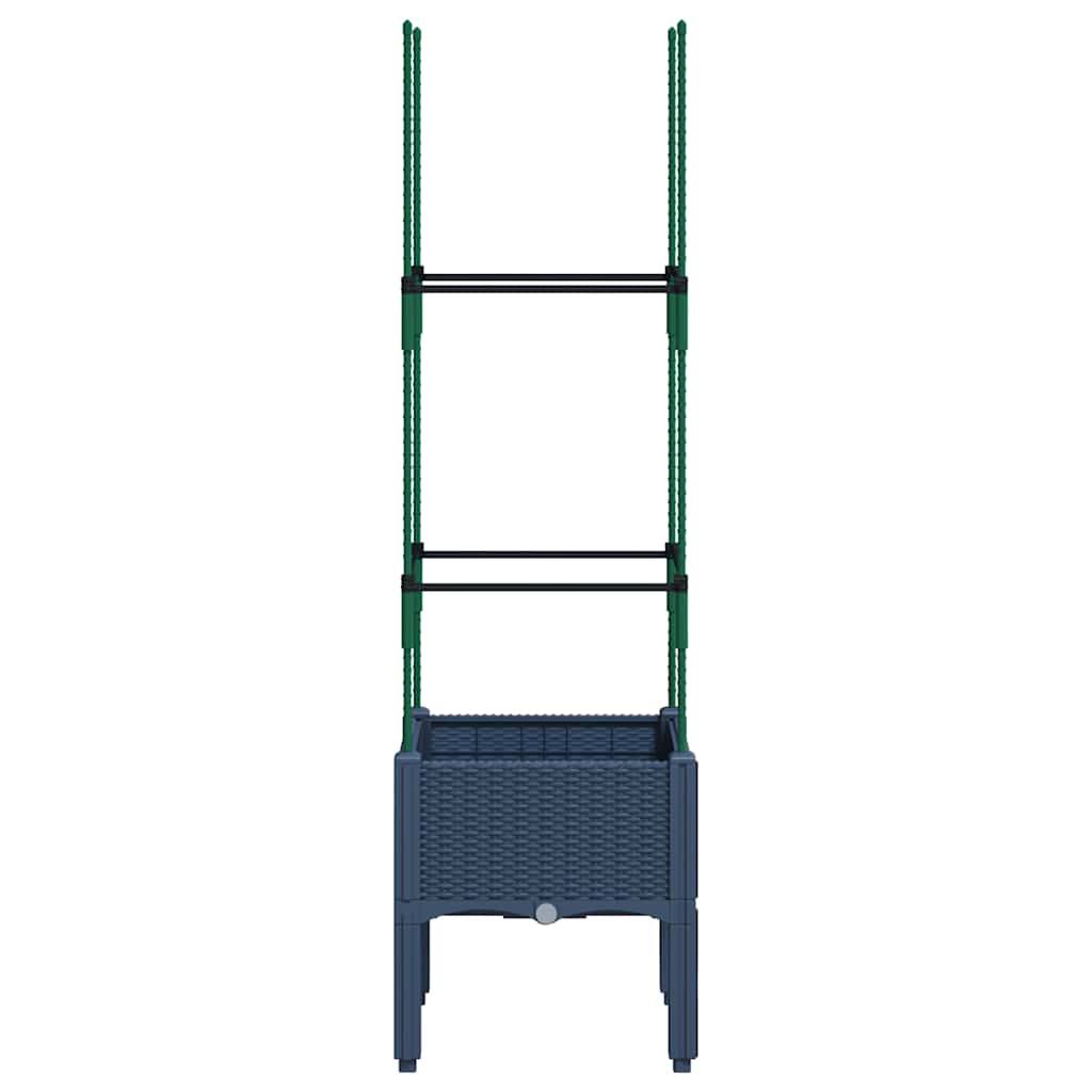 plantekasse med espalier 40x40x142,5 cm PP blågrå