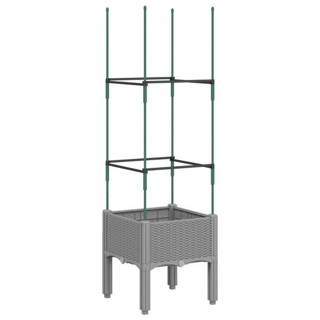plantekasse med espalier 40x40x142,5 cm PP lysegrå