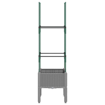 plantekasse med espalier 40x40x142,5 cm PP lysegrå