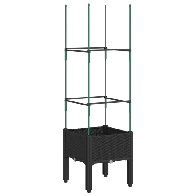plantekasse med espalier 40x40x142,5 cm PP sort