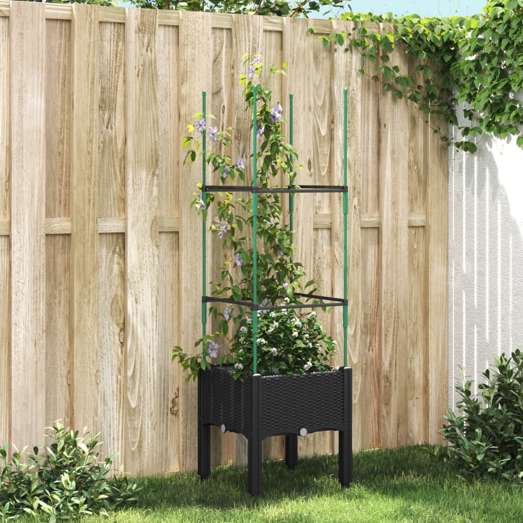plantekasse med espalier 40x40x142,5 cm PP sort