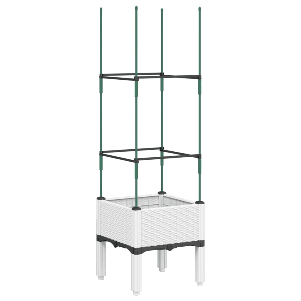 plantekasse med espalier 40x40x142,5 cm PP hvid