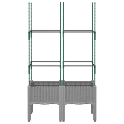 plantekasse med espalier 80x40x142,5 cm PP lysegrå
