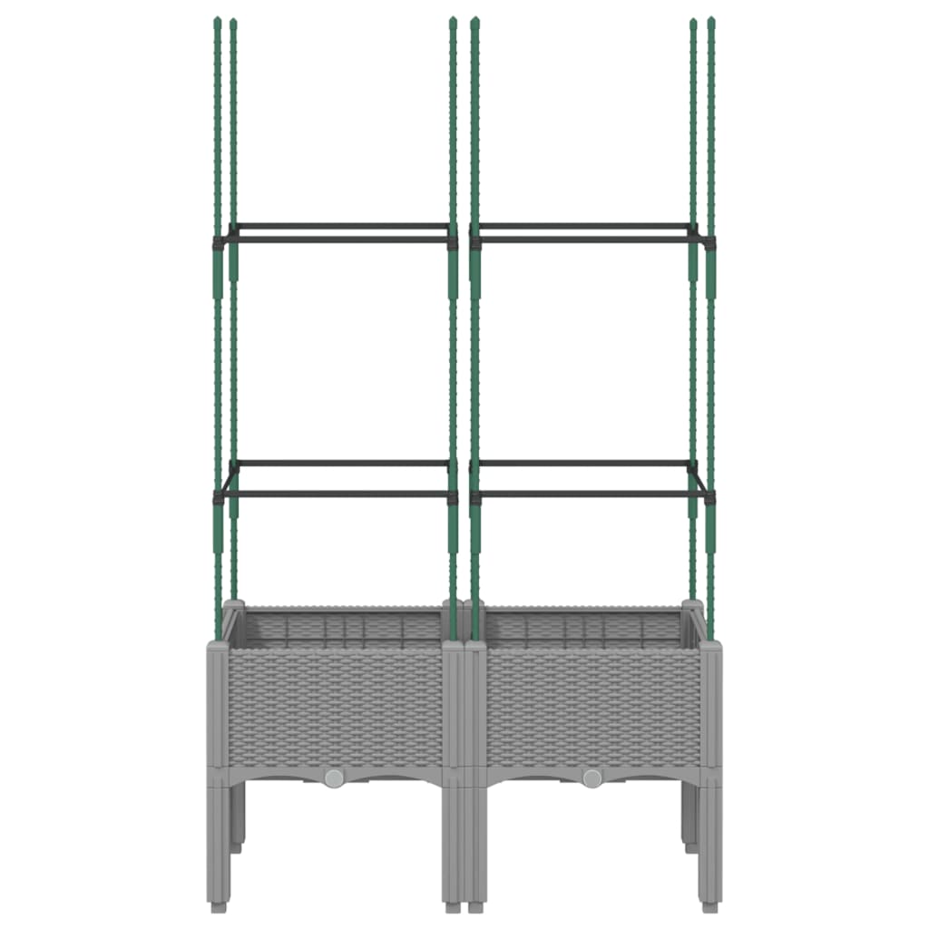 plantekasse med espalier 80x40x142,5 cm PP lysegrå