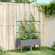 plantekasse med espalier 80x40x142,5 cm PP lysegrå