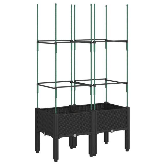 plantekasse med espalier 80x40x142,5 cm PP sort