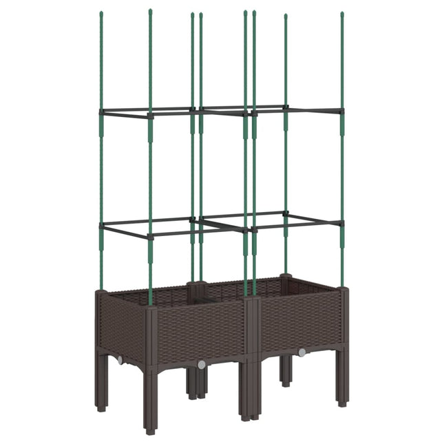 plantekasse med espalier 80x40x142,5 cm PP brun