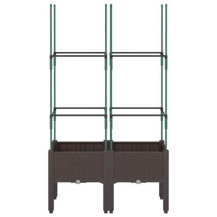plantekasse med espalier 80x40x142,5 cm PP brun