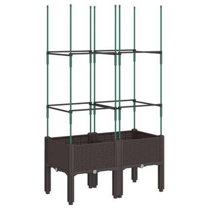 plantekasse med espalier 80x40x142,5 cm PP brun