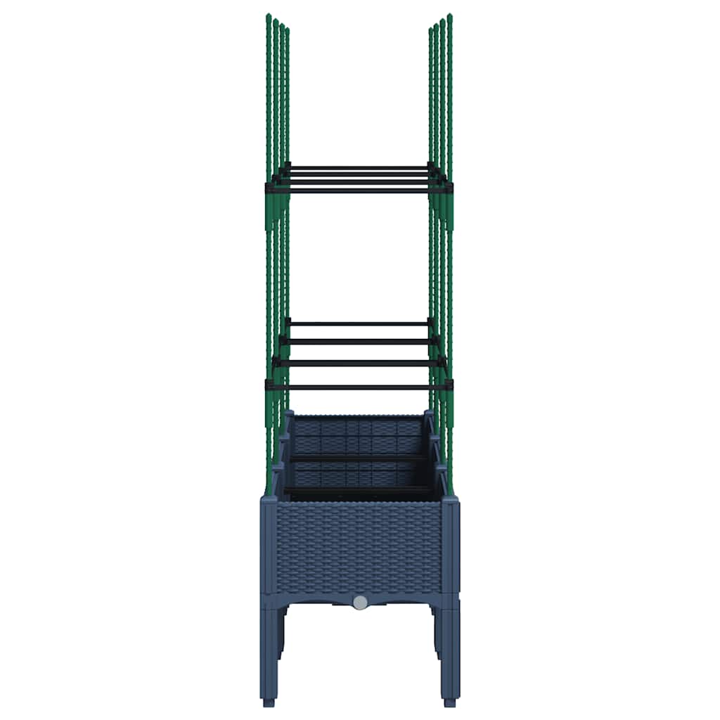 plantekasse med espalier 120x40x142,5 cm PP blågrå