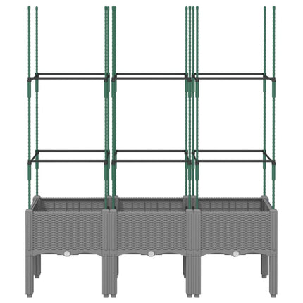 plantekasse med espalier 120x40x142,5 cm PP lysegrå