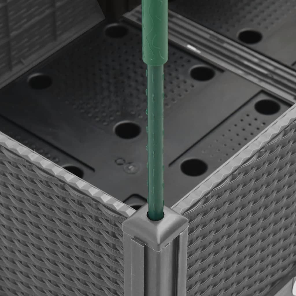 plantekasse med espalier 120x40x142,5 cm PP lysegrå