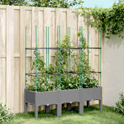 plantekasse med espalier 120x40x142,5 cm PP lysegrå