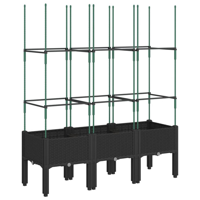 plantekasse med espalier 120x40x142,5 cm PP sort