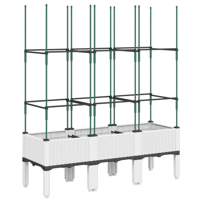 plantekasse med espalier 120x40x142,5 cm PP hvid