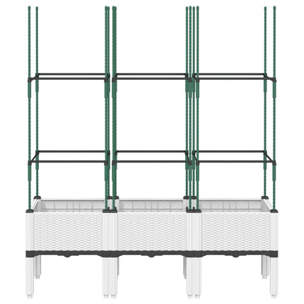 plantekasse med espalier 120x40x142,5 cm PP hvid