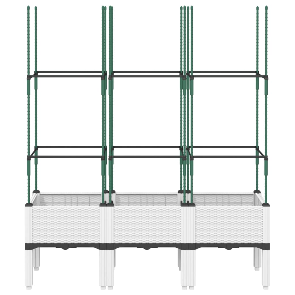 plantekasse med espalier 120x40x142,5 cm PP hvid