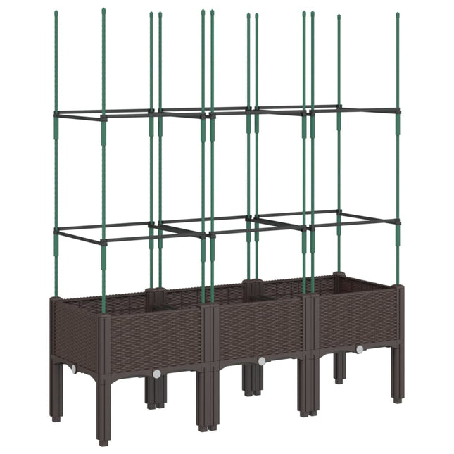 plantekasse med espalier 120x40x142,5 cm PP brun