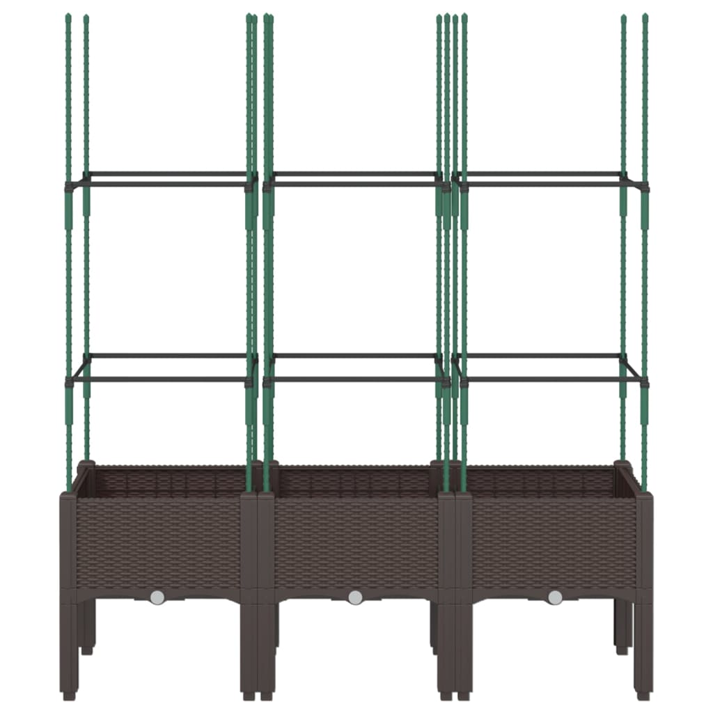 plantekasse med espalier 120x40x142,5 cm PP brun