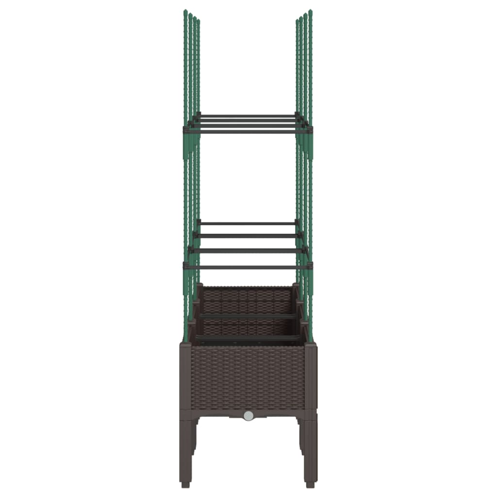 plantekasse med espalier 120x40x142,5 cm PP brun