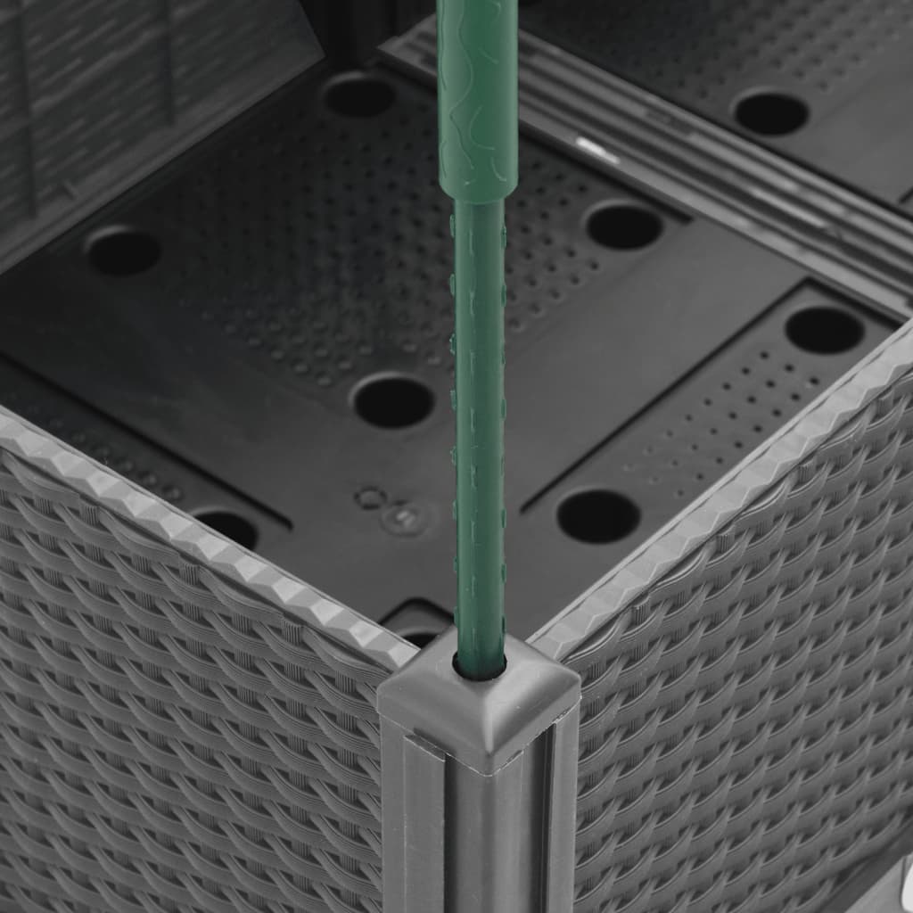 plantekasse med espalier 160x40x142,5 cm PP lysegrå