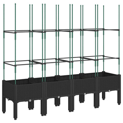 plantekasse med espalier 160x40x142,5 cm PP sort