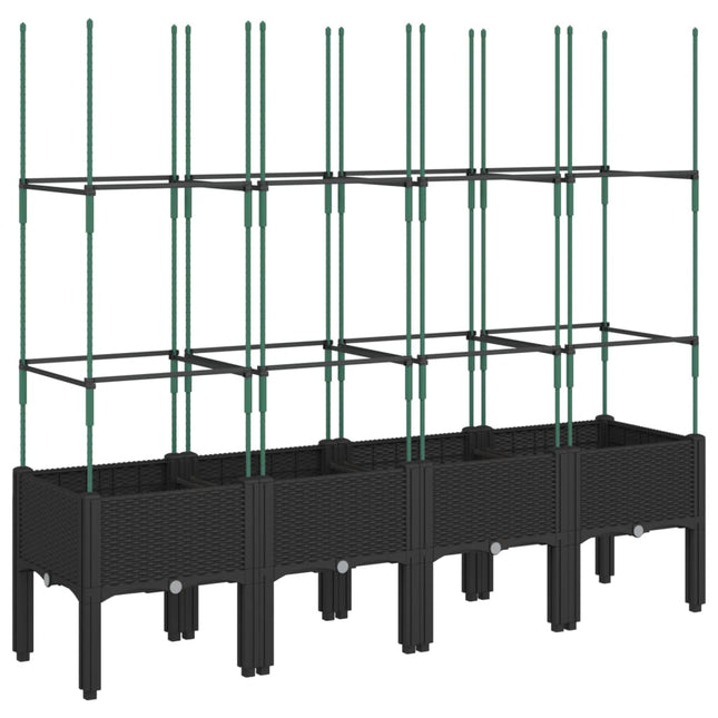 plantekasse med espalier 160x40x142,5 cm PP sort
