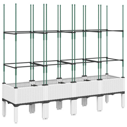 plantekasse med espalier 160x40x142,5 cm PP hvid